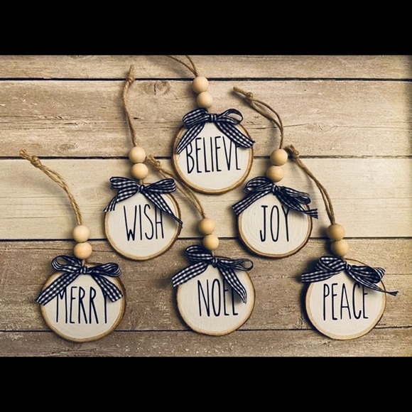 Hand Crafted Other - Farmhouse Rae Dunn inspired Ornaments